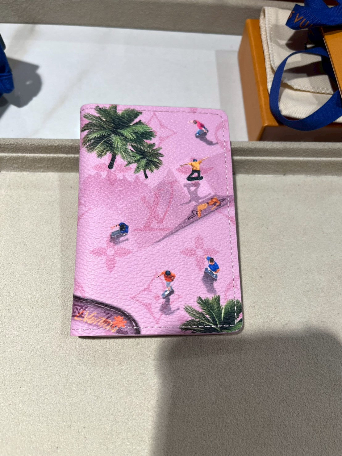 LV pocket organizer passport cover Mono Pink M27229