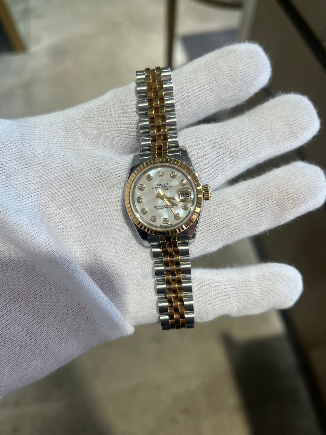 ROLEX Date Just 10pc Diamond